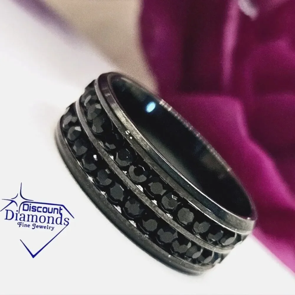 Black & Black Diamond Titanium Ring